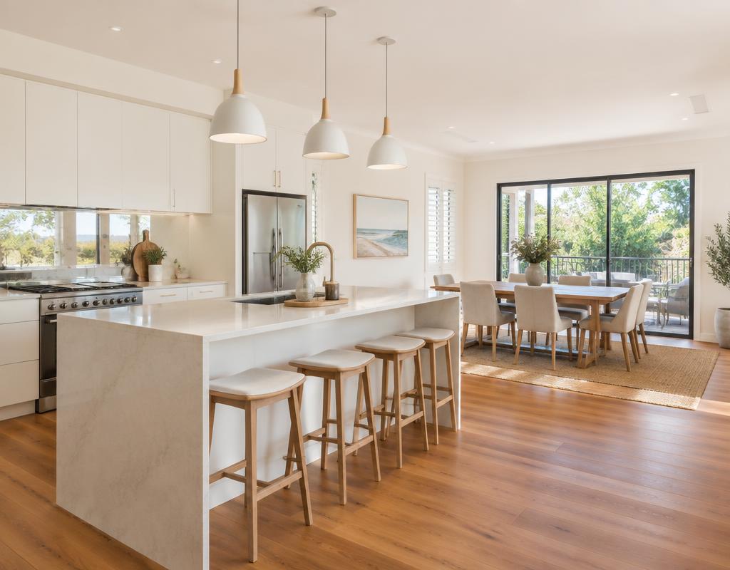 Bright open-plan interior after a full repaint